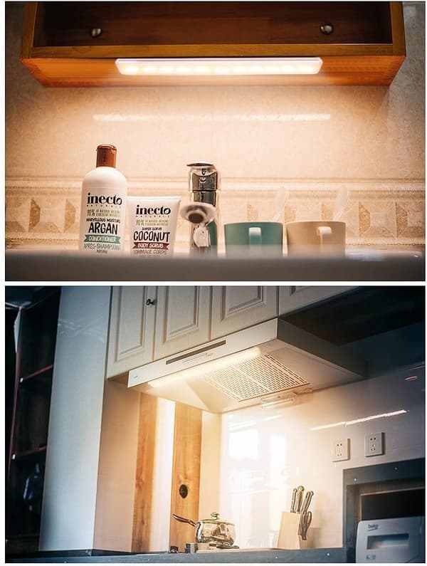 2-pack 10 LED-lampor, trådlösa, USB-uppladdningsbara, magnetiska,