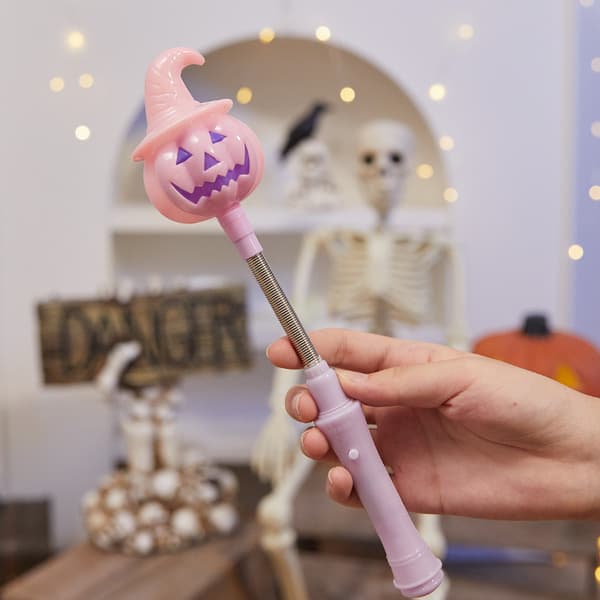 Halloweenpynt: græskar og spøgelseslys (5 stk.)