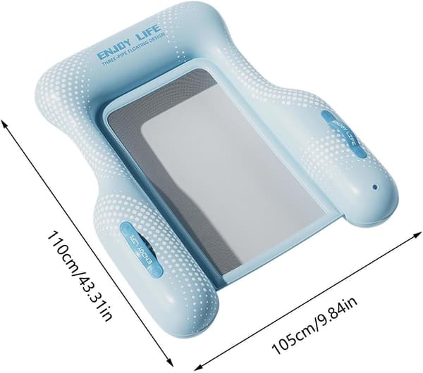 Pool Float Stol Mesh Base Sammenklappelig Sæde, Tre-sidet Støtte til Voksne Mænd Kvinder Unge Børn