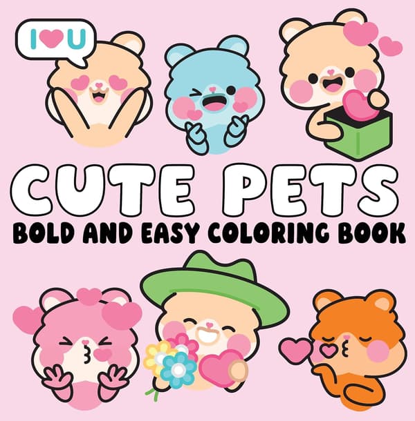 Cute Pets Bold and Easy Coloring Book 9781648339981