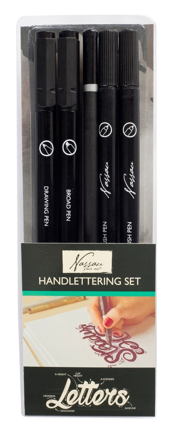 Handlettering-set : 5 delar 9788775374038