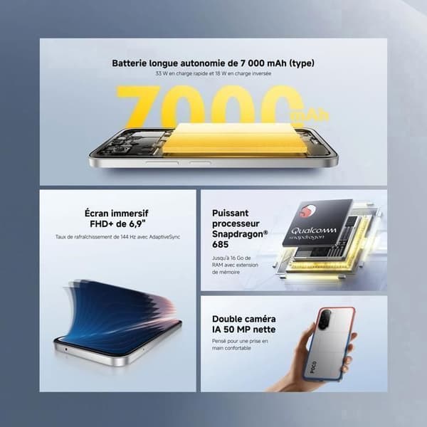 POCO M7 Svart 6 GO + 128 GO