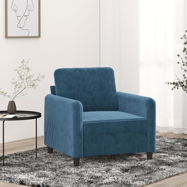 vidaXL lænestol 60 cm velour Blå