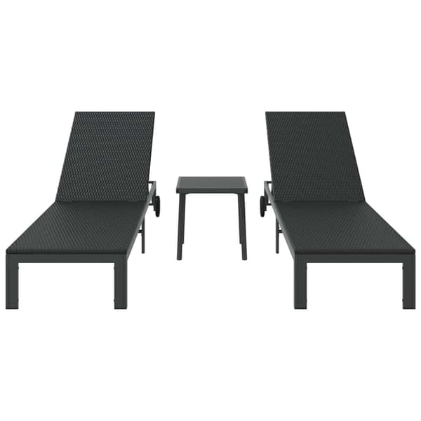 vidaXL Solseng 2-person 3 pcs Sort polyrattan