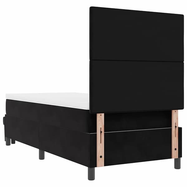 vidaXL Box spring seng med madras Sort 90 x 200 cm Fløjl