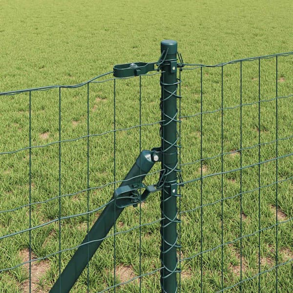 vidaXL Hegn med stolper Grøn 0.8 x 25 m Stål
