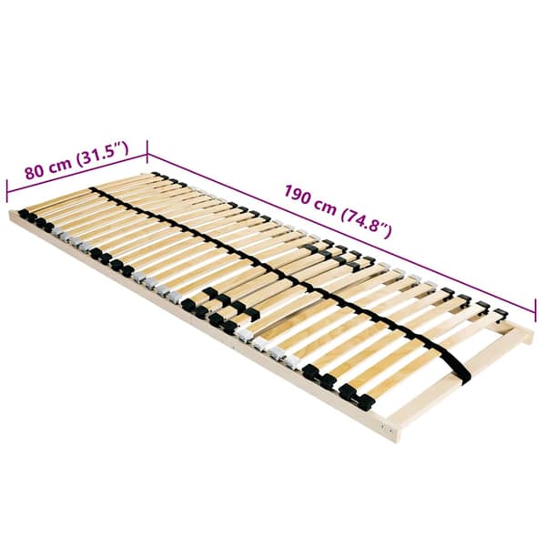 vidaXL Lamelbund Brun 80 x 190 cm Solid bøg