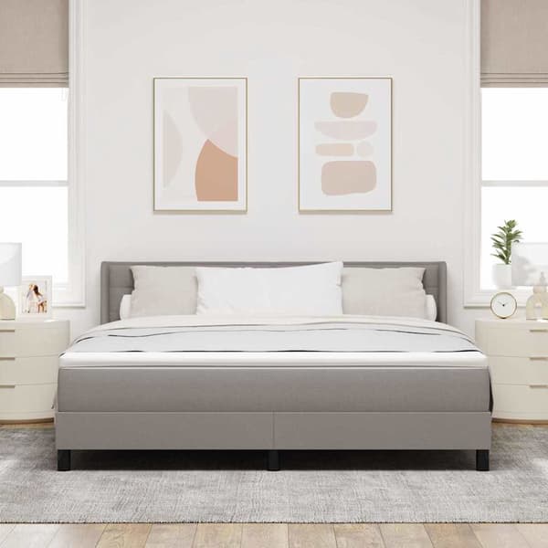 vidaXL Box spring seng med madras Gråbrun 200 x 180 cm Polyester