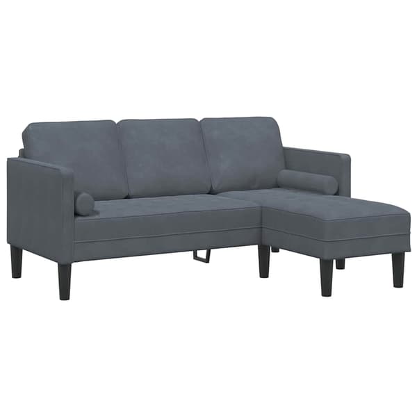 vidaXL Sofa Sæt med pude 2 pcs Mørkegrå Polyester