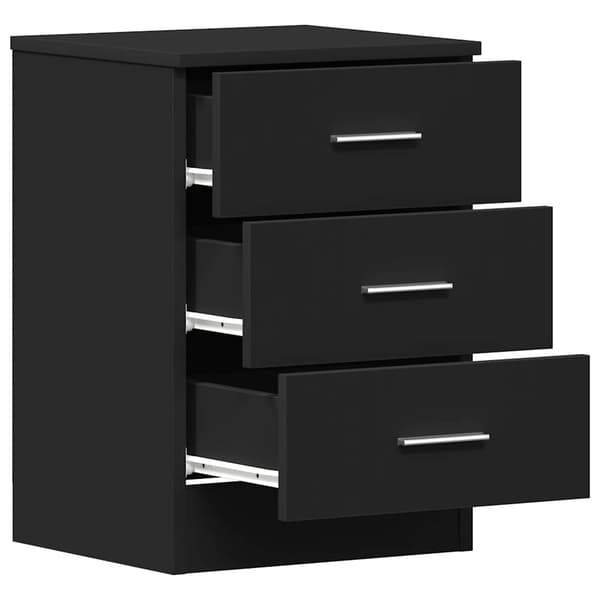 vidaXL sengeskab 38 x 35 x 56 cm spånplade sort