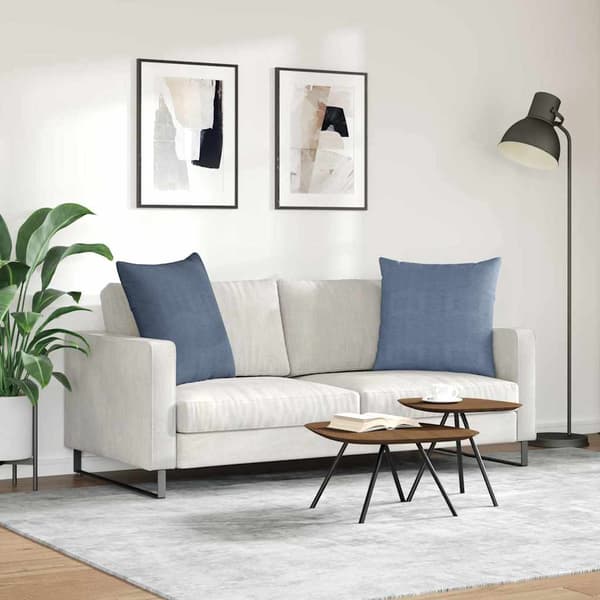 vidaXL Sofapuder 2 pcs Blå 80 x 80 cm Velourstof