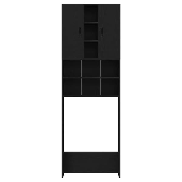vidaXL vaskemaskineskab 64x25,5x190 cm sort egetræsfarve