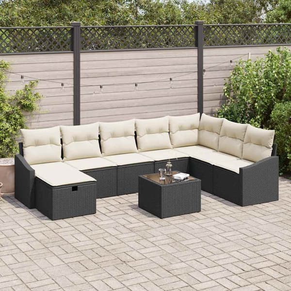 vidaXL Sofa Sæt med pude 8 pcs polyrattan