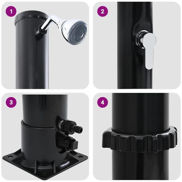 vidaXL Udendørs Solbruser Sort 217 cm PVC og Aluminium