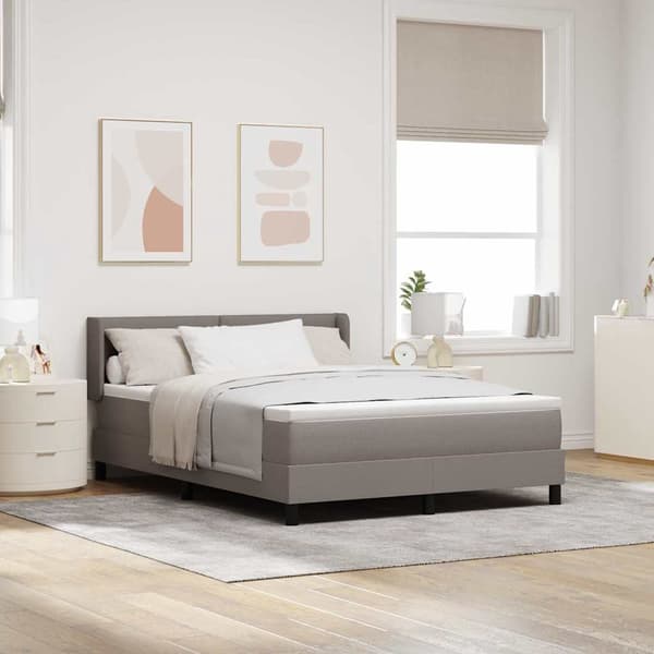 vidaXL Box spring seng med madras Gråbrun 200 x 160 cm Polyester