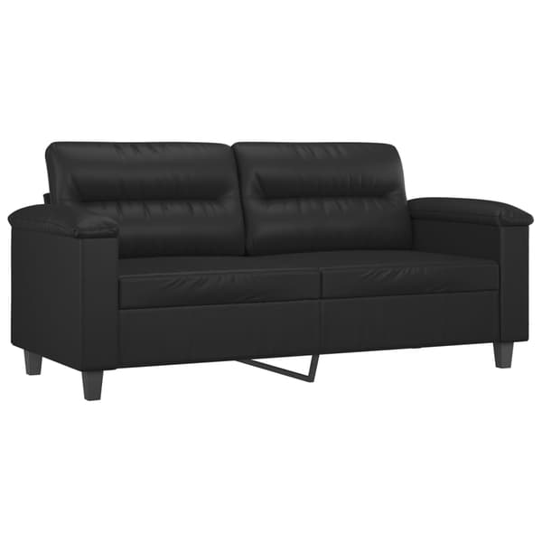 vidaXL sofasæt 2 dele med puder kunstlæder sort