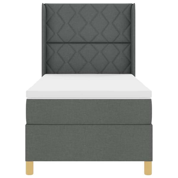 vidaXL Box spring seng med madras Grå 100 x 200 cm Stof
