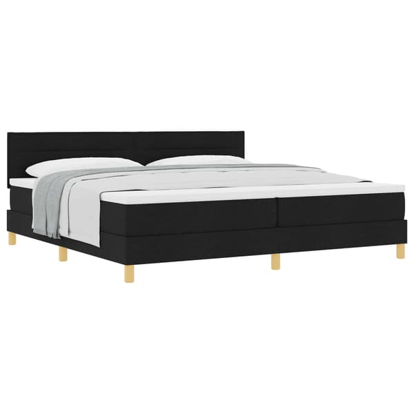 vidaXL Box spring seng med madras Sort 200 x 200 cm Stof