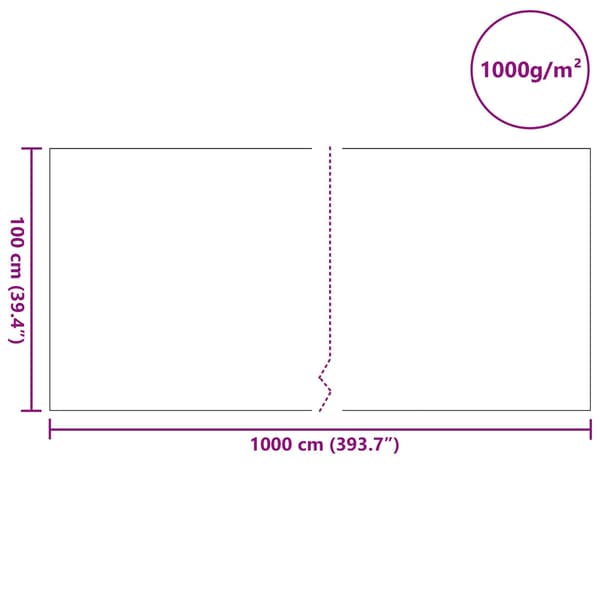 vidaXL Damfleece Grå 1 x 10 m Polyester og Bomuld