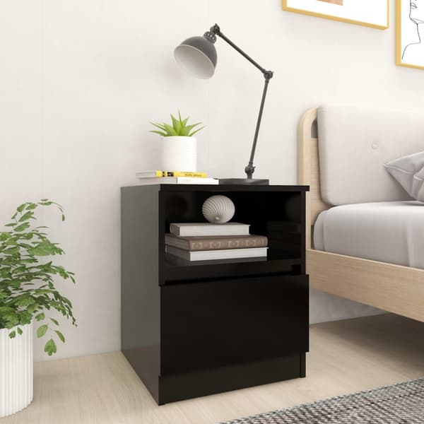 vidaXL sengeskabe 2 stk. 40x40x50 cm spånplade sort