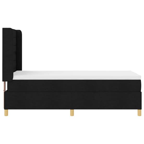 vidaXL Boxmadras med madras og LED Sort 90x200 cm Stof