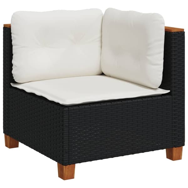 vidaXL sofasæt til haven 5 dele med hynder polyrattan sort