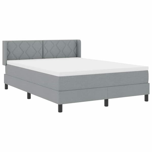 vidaXL Box spring seng med madras Lysegrå 200 x 160 cm Polyester