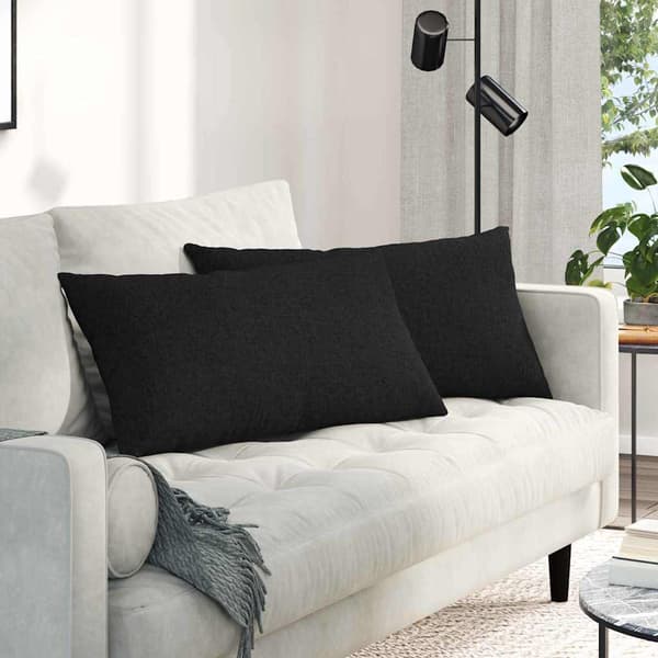 vidaXL Sofapuder 2 pcs Sort 80 x 40 cm Stof