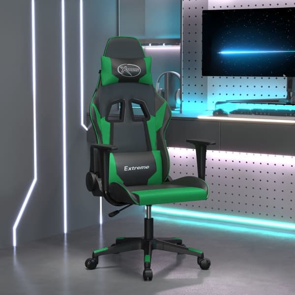 vidaXL gamingstol kunstlæder sort og grøn