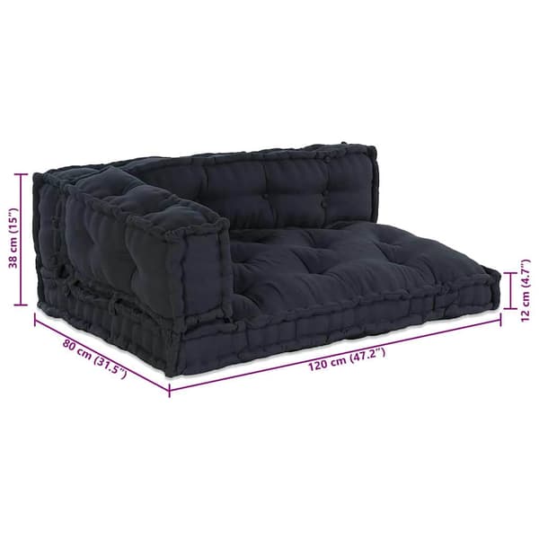 vidaXL Modulært patchwork sofa 3 pcs Antracit 120 x 80 x 38 cm Stof