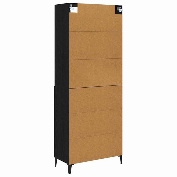vidaXL Highboard 2 pcs Sort eg Konstrueret træ