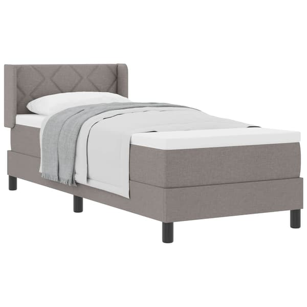 vidaXL Box spring seng med madras Gråbrun 200 x 80 cm Polyester