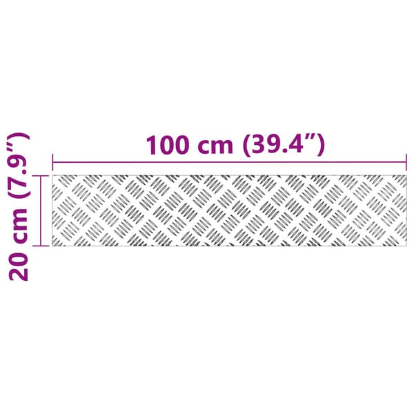 vidaXL Trappe Tread Rektangulær 4 pcs Sølv 100 x 20 cm Aluminium