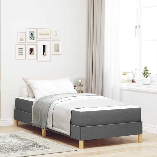 vidaXL Box spring seng med madras Mørkegrå 90 x 190 cm Stof