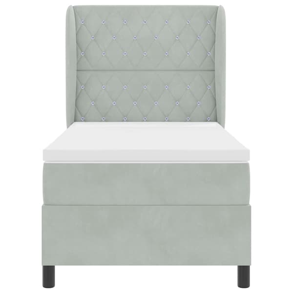 vidaXL Box spring seng med madras Lysegrå 200 x 100 cm Polyester