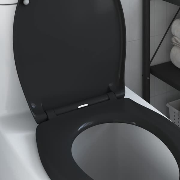 vidaXL WC-istuin Musta 47 x 37 x 4 cm Duroplast
