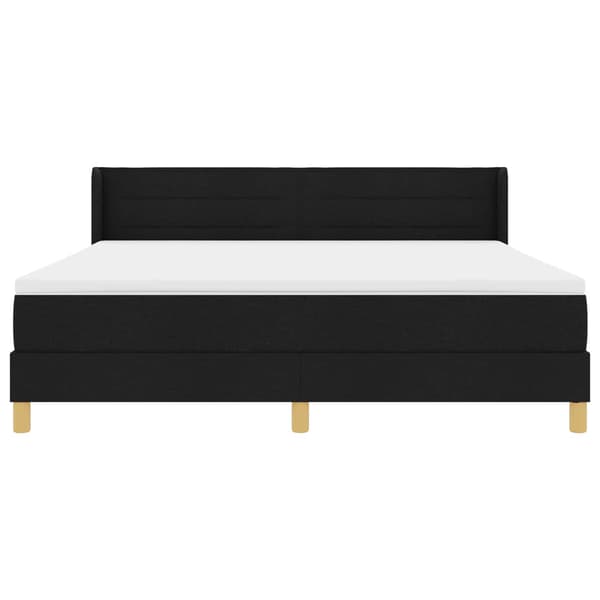vidaXL Box spring seng med madras Sort 200 x 180 cm Polyester