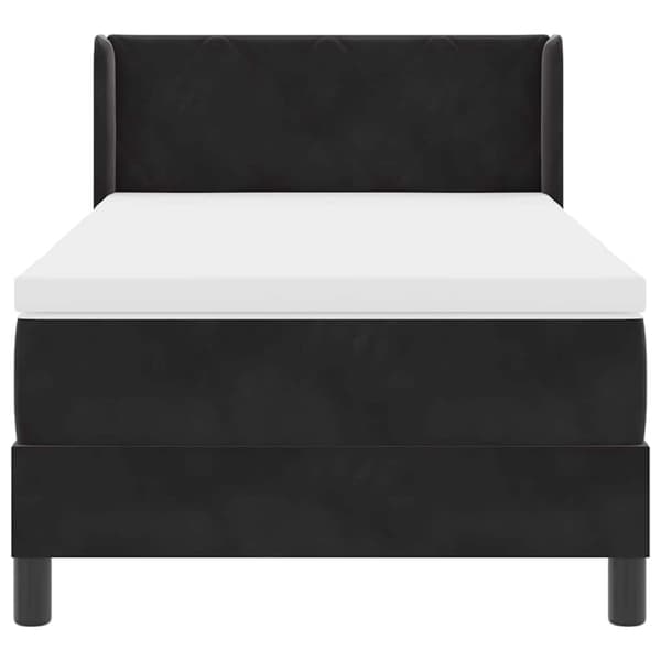 vidaXL Box spring seng med madras Sort 190 x 90 cm Polyester
