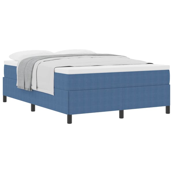 vidaXL Box spring seng Blå 140 x 200 cm Velourstof