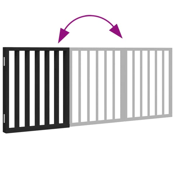vidaXL Hundeport foldbar 3 paneler sort 150 cm poppeltræ