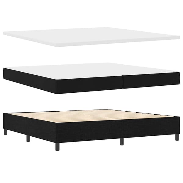 vidaXL Box spring seng med madras Sort 200 x 200 cm Stof