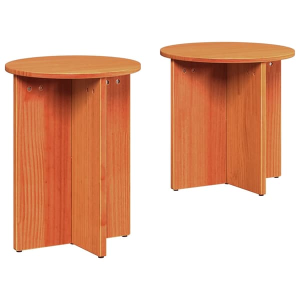 vidaXL Sofabord 2 pcs Voks brun