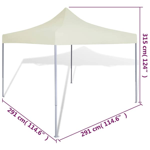 vidaXL telt 3x3 m foldbart cremefarvet