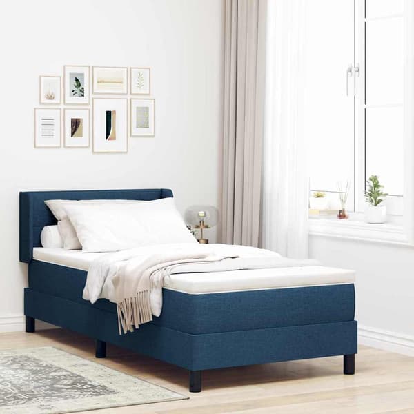 vidaXL Box spring seng med madras Blå 200 x 100 cm Polyester