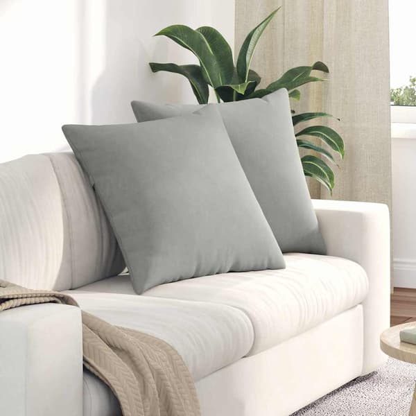 vidaXL Sofapuder 2 pcs Lysegrå 80 x 80 cm Stof