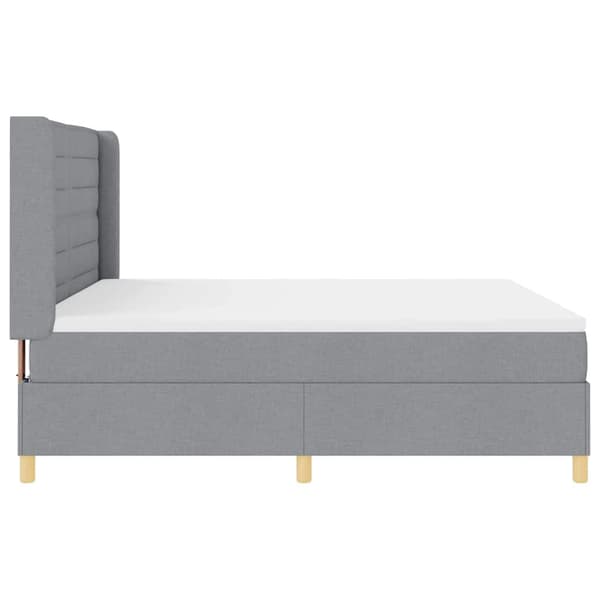 vidaXL Box spring seng med madras Lysegrå 180 x 200 cm Stof