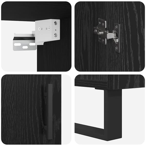 vidaXL Highboard 2 pcs Sort eg Konstrueret træ