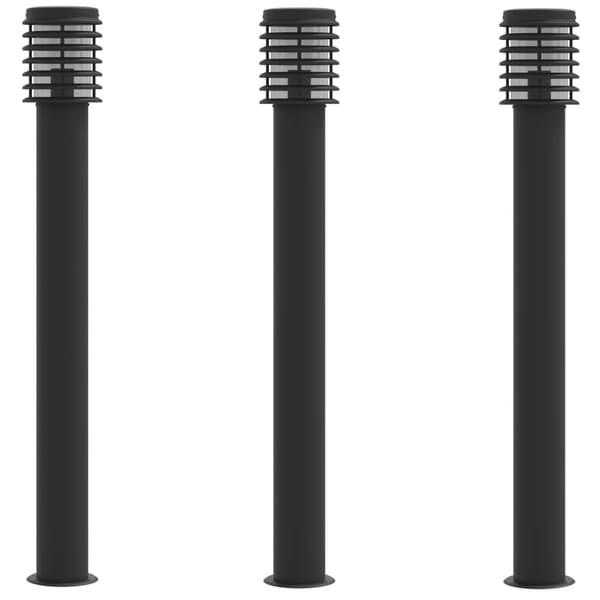 vidaXL udendørs standerlamper 3 stk. 110 cm rustfrit stål sort