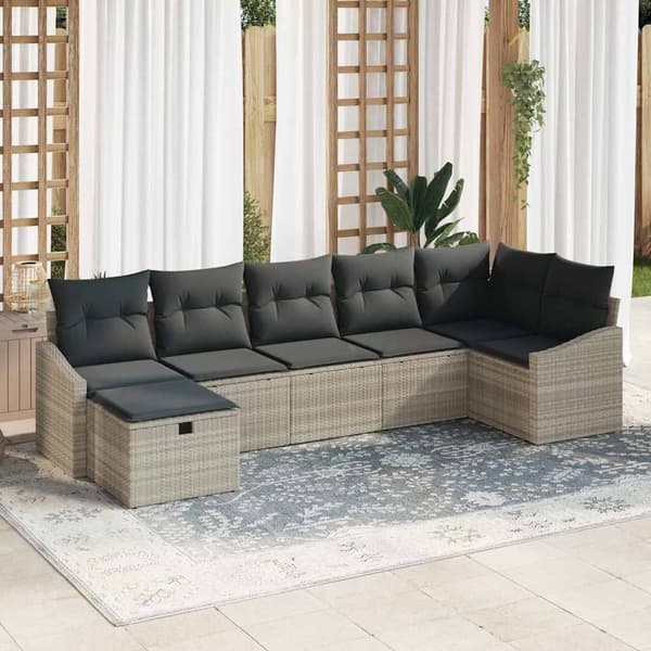 vidaXL Sofa Sæt med pude 8 pcs polyrattan