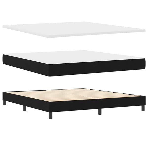 vidaXL Box spring seng med madras Sort 200 x 180 cm Polyester